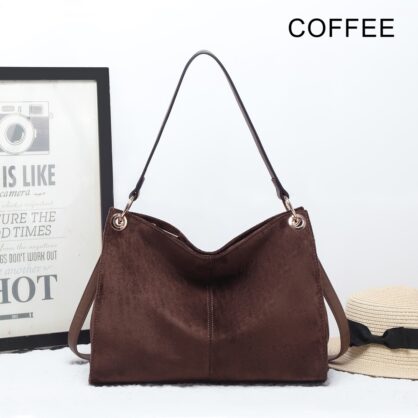 Sot Faux Suede Everyday Tote Shoulder Bag