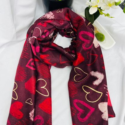Graffiti Heart Print Lightweight Scarf
