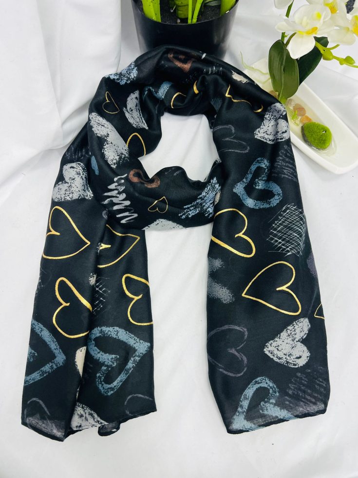 Graffiti Heart Print Lightweight Scarf - Image 6
