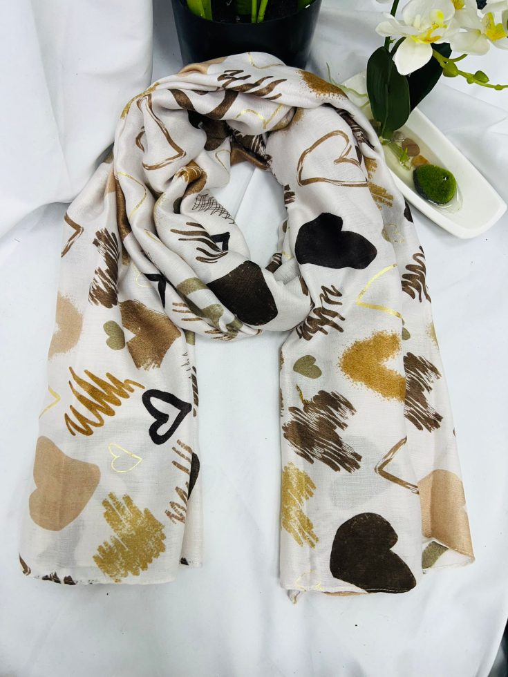 Graffiti Heart Print Lightweight Scarf - Image 3