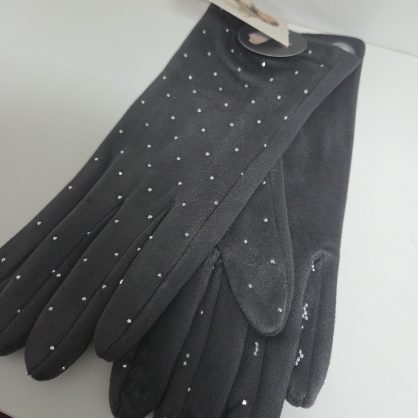 Velvet Soft Diamante Sparkle Gloves