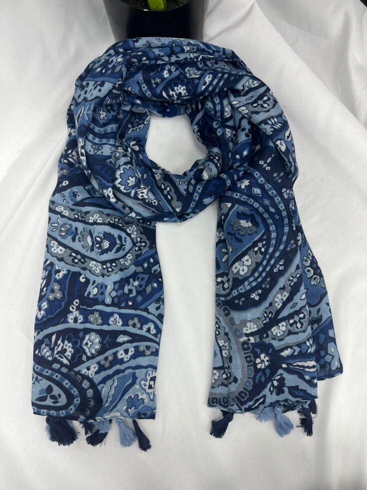 Paisley Print Tassel Scarf - Image 3