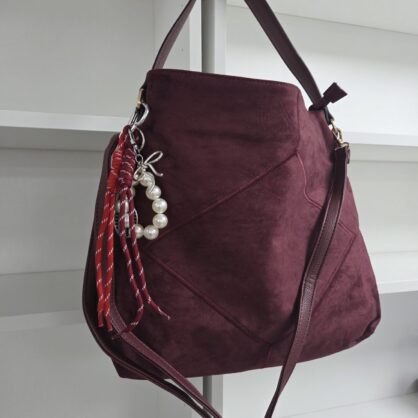 Faux Suede Square Shoulder Bag