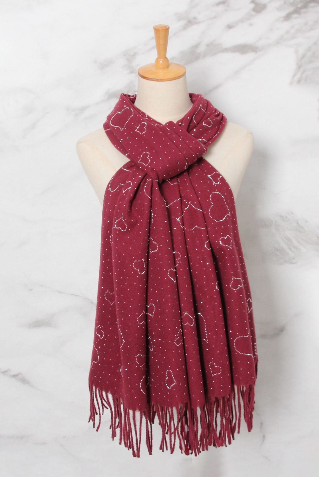 Diamante Heart Sparkle Scarf - Image 2