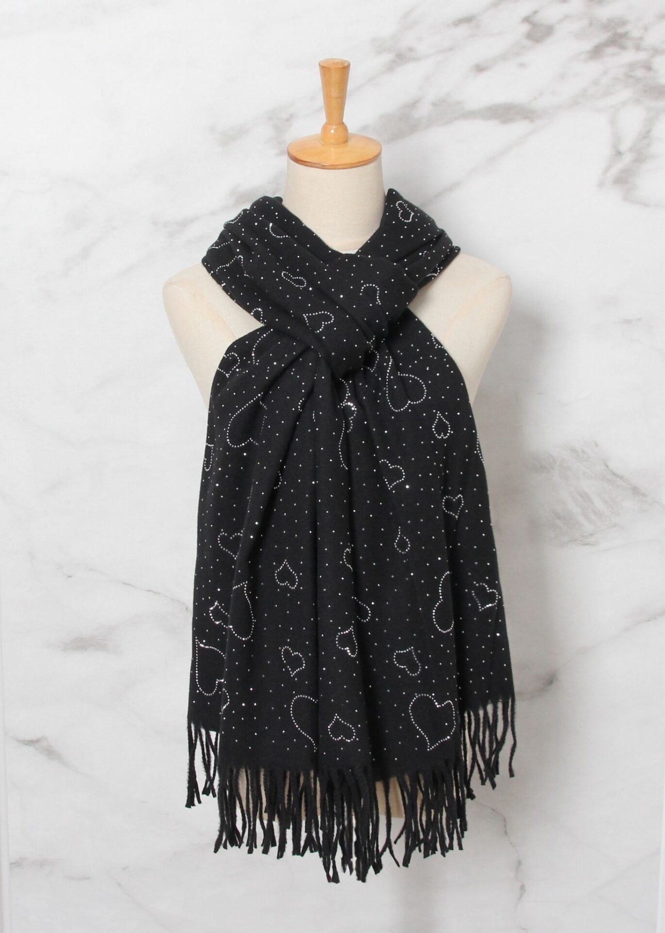 Diamante Heart Sparkle Scarf