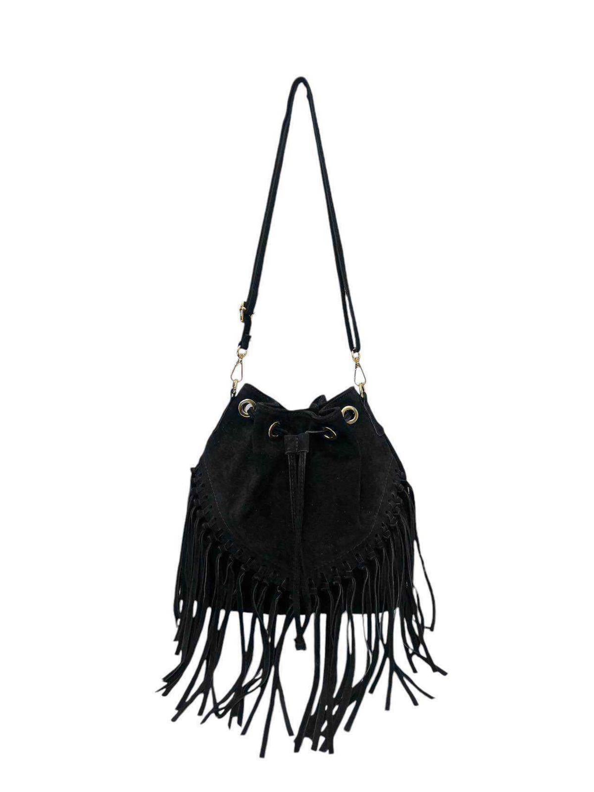 Real Suede Tassel Duffle Bag - Image 4