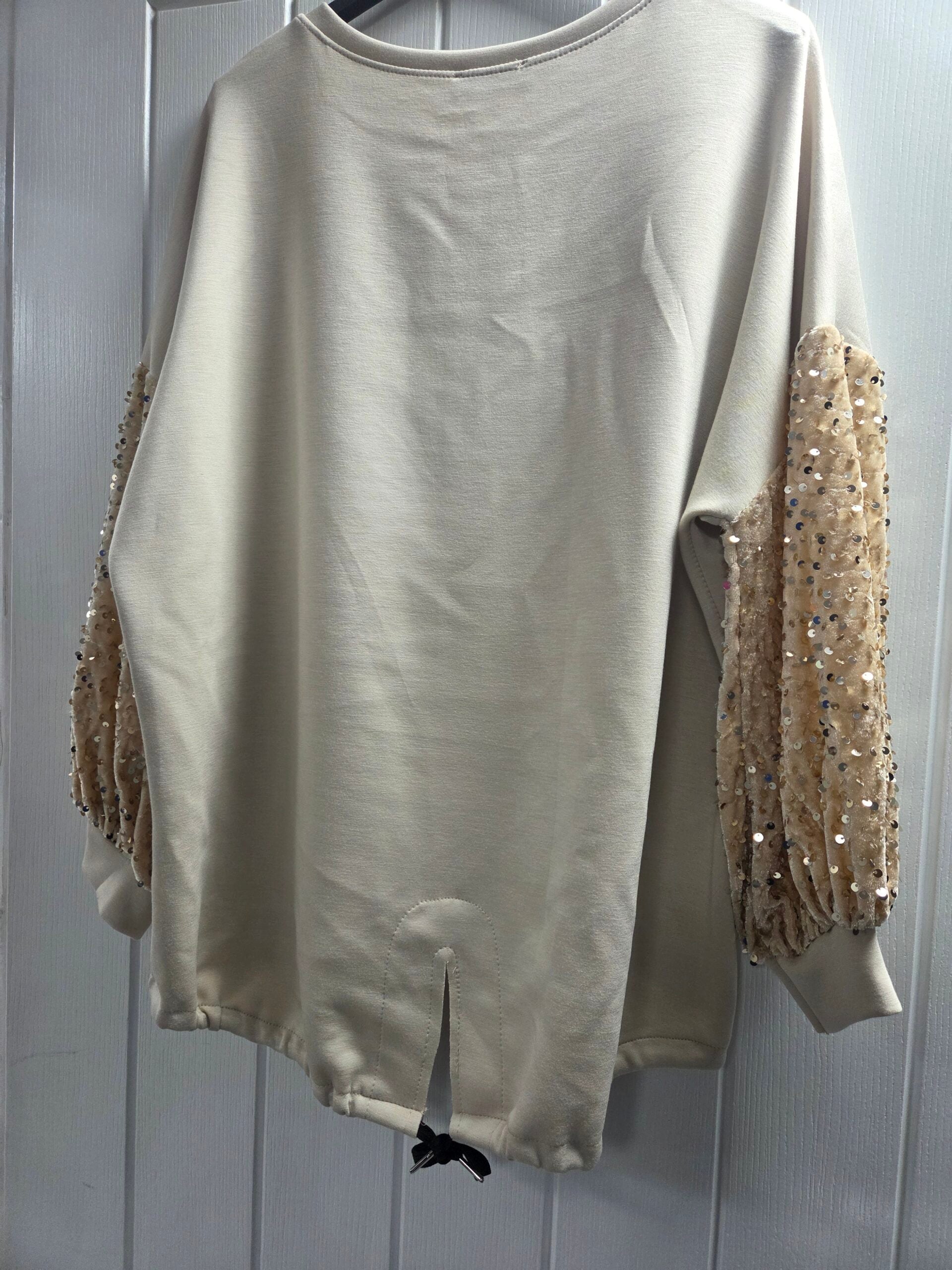 Sequin Sleeve Scuba Top - Image 2