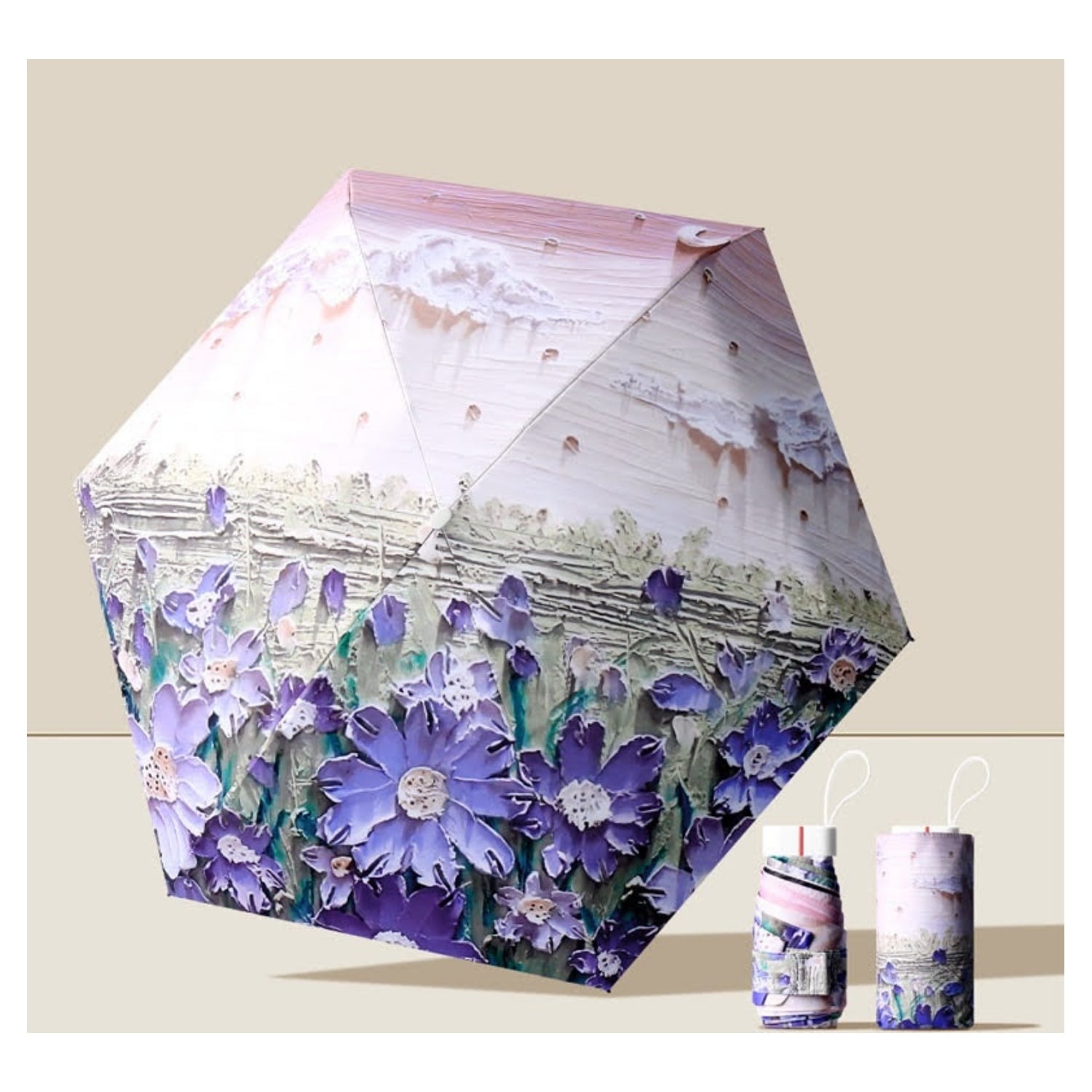 Flower Print Mini Umbrella - Image 2