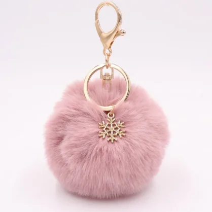 Mini Pom Snowflake Keyring/Bag Charm