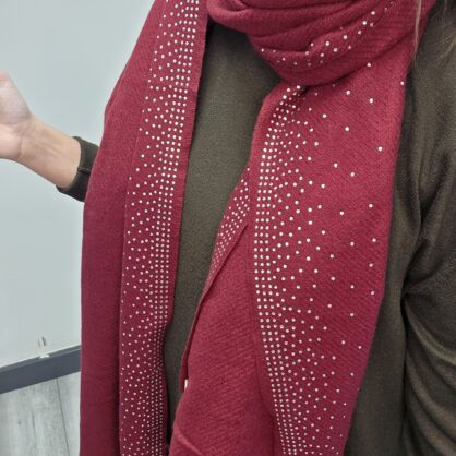 Diamante Trim Soft Winter Pashmina Scarf