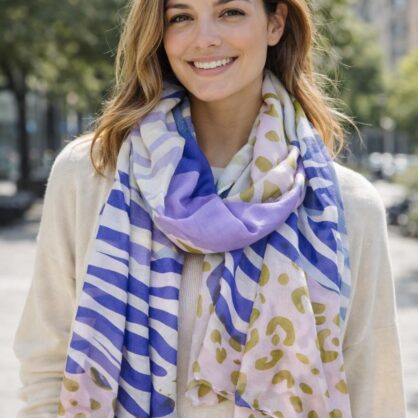 Leopard Stripe Lightweight Spring Scarf