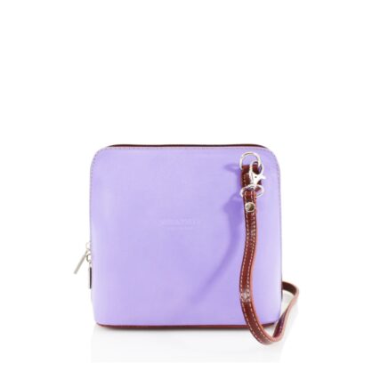 Real Leather Small Square Zip Around Crossbody Bag