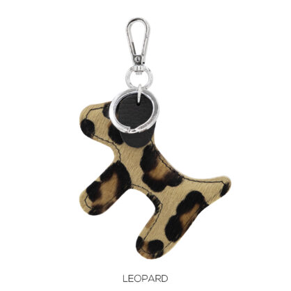 Animal Print Leather Dog Bag Charm/Keyring