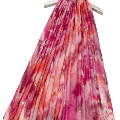 Tie Dye & Foiled Love Heart Frayed Scarf