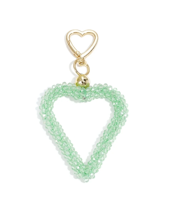 Cluster Beaded Heart Bag Charm