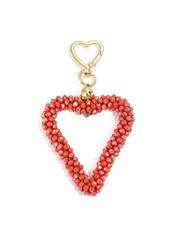 Cluster Beaded Heart Bag Charm - Image 5