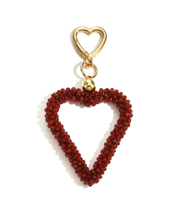 Cluster Beaded Heart Bag Charm - Image 4