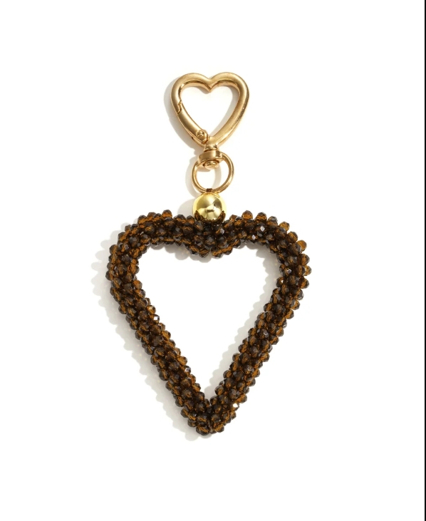 Cluster Beaded Heart Bag Charm - Image 3