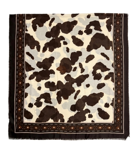 Brown Cow Print Scarf