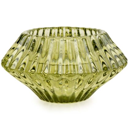 Dual-Sided Diamond Glass Candleholder