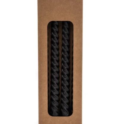 Twisted Candle in Black Set of 4