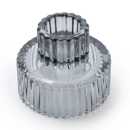 Dual Ended Round Glass Candle Holder