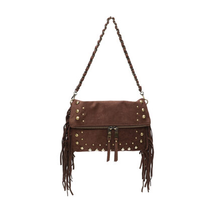 The Emmie Boho Fringe Stud Crossbody Bag