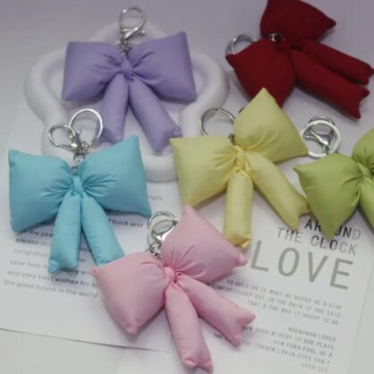 Padded Bow Bag Charm Keyring