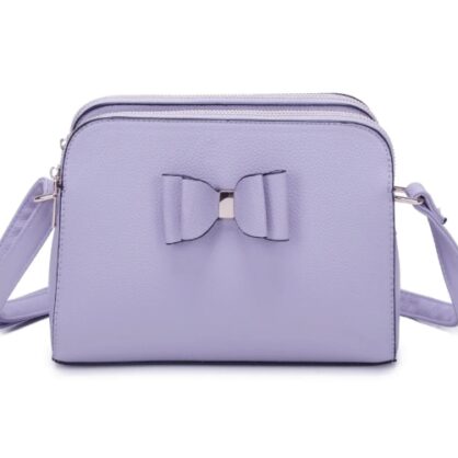 Bow Detail Triple Zip Crossbody Bag