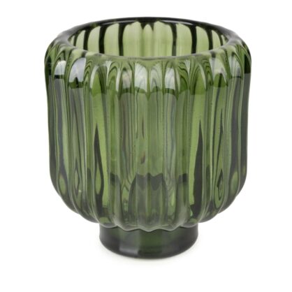 Ridged Glass 2-Way Candleholder