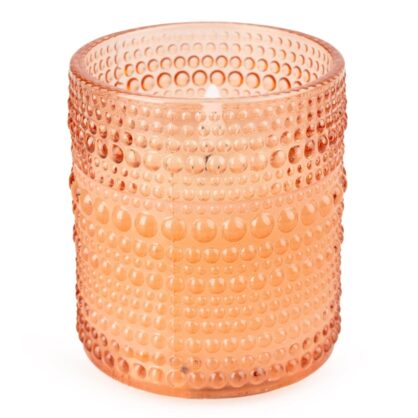 LED Candle Embossed Glass