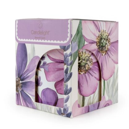 Purple Flowers Candle