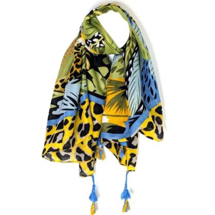 Boho Tassel Statement Scarf – Lightweight Printed Fashion Scarf Colour / Design Options