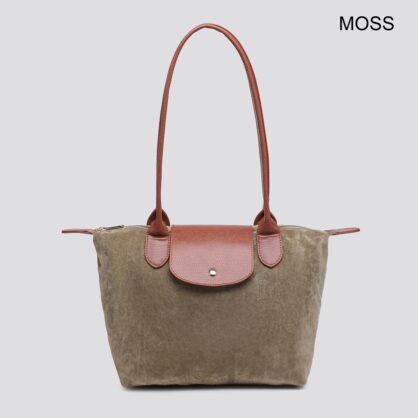 Faux Suede Classic Shoulder Bag