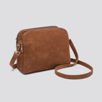 Soft Suede Style Triple Messenger Bag