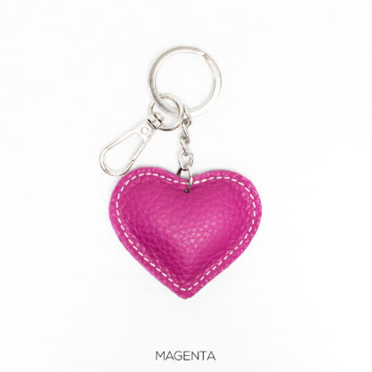 Leather Heart Bag Charm Keyring