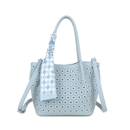 Cut Out Shoulder Tote with Twilly Scarf