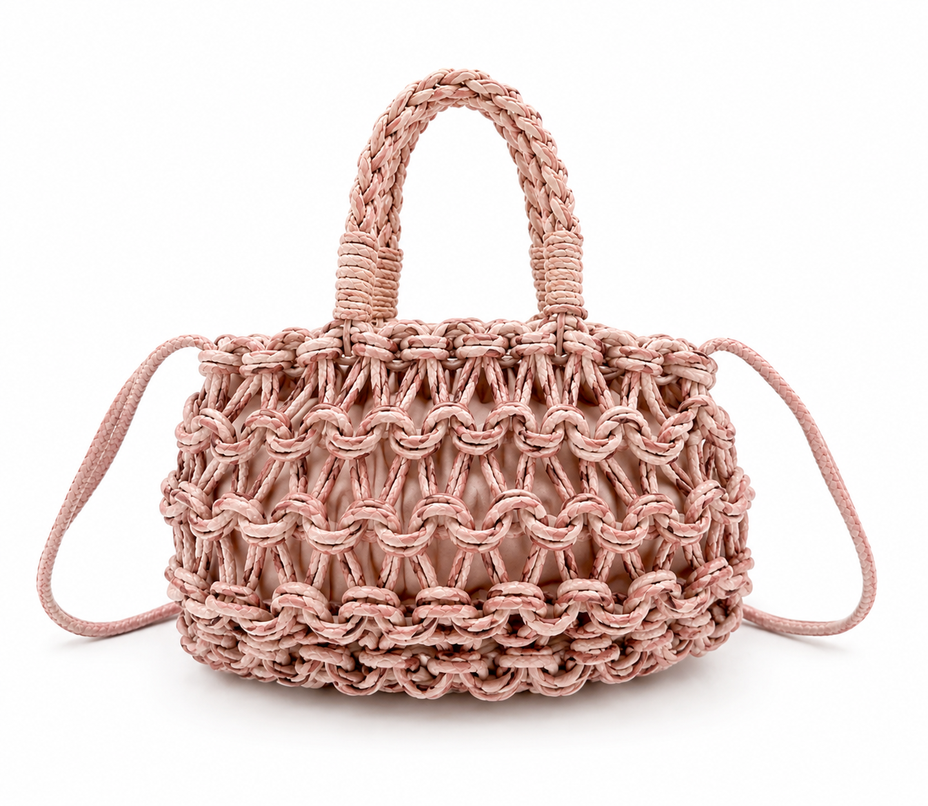 Golden Thread Loopy Crochet Grab Handle Bag - Image 5