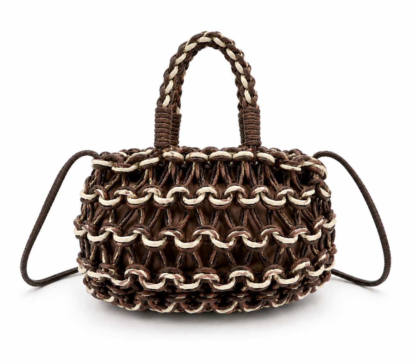 Golden Thread Loopy Crochet Grab Handle Bag - Image 3