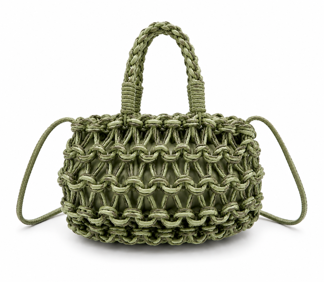Golden Thread Loopy Crochet Grab Handle Bag - Image 4