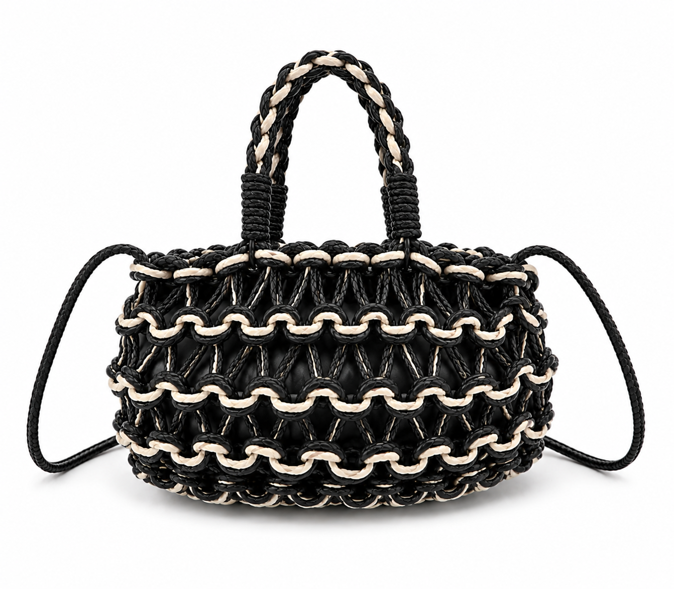 Golden Thread Loopy Crochet Grab Handle Bag - Image 2