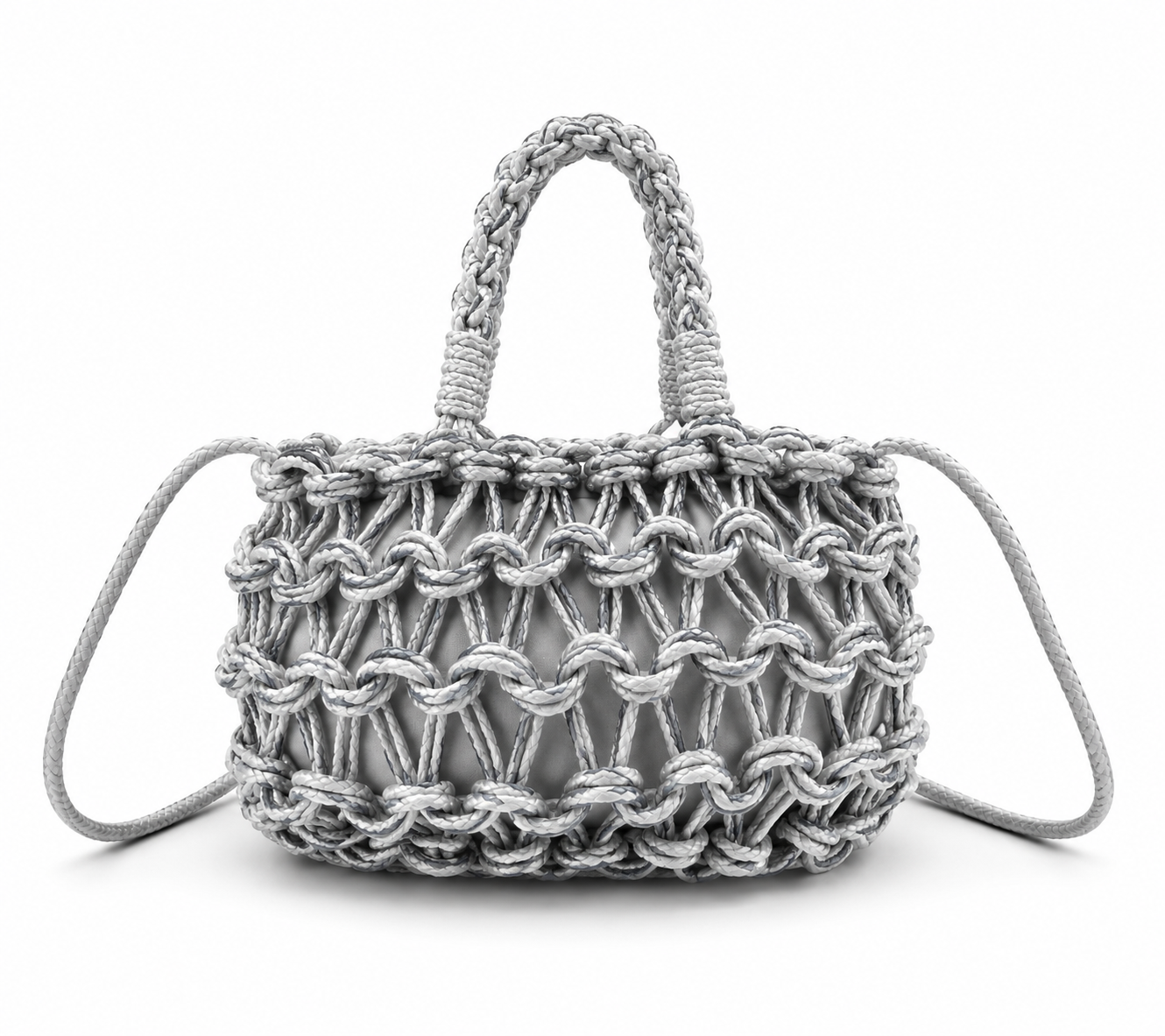 Golden Thread Loopy Crochet Grab Handle Bag