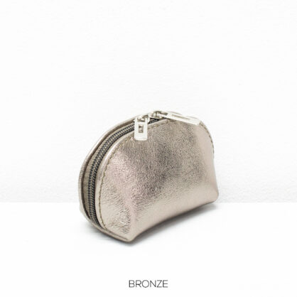 Leather Metallic Zip Purse / Handbag Organiser