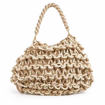 Golden Thread Loopy Crochet Shoulder Bag