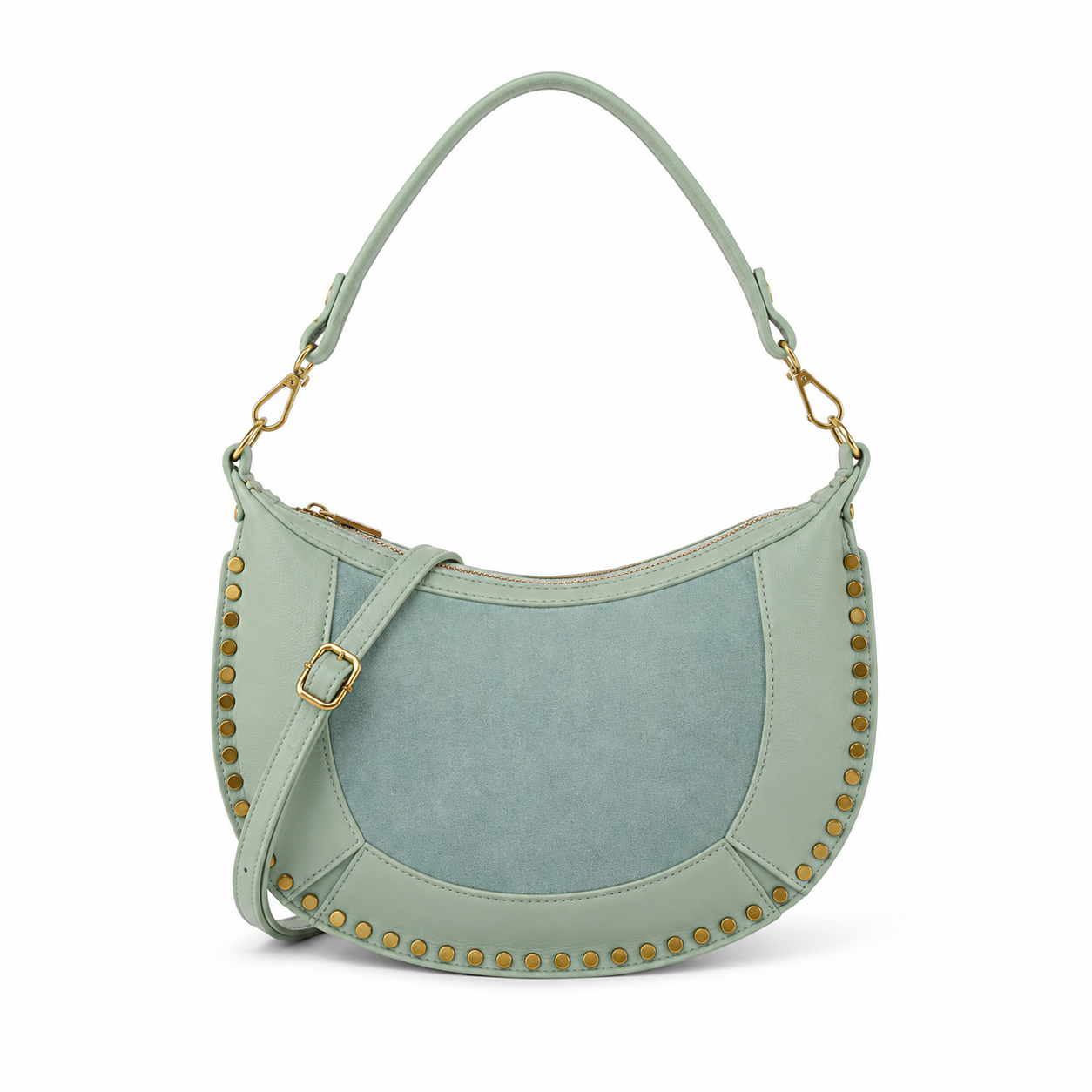 Studded Crescent Shoulder Bag - Image 10