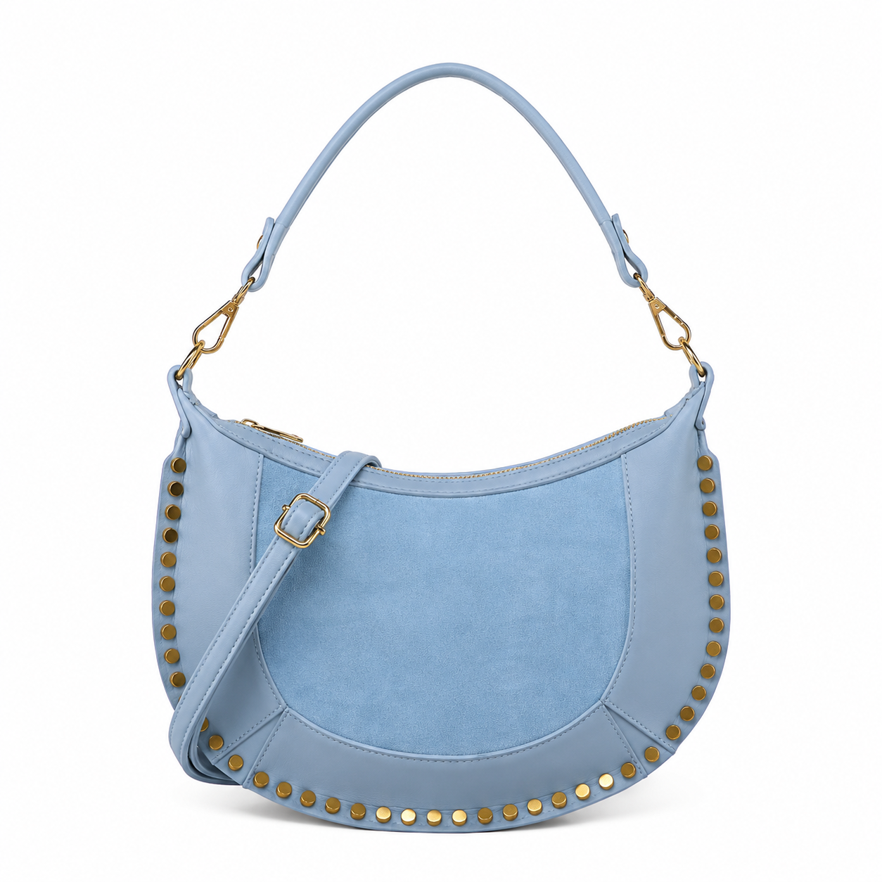 Studded Crescent Shoulder Bag - Image 6