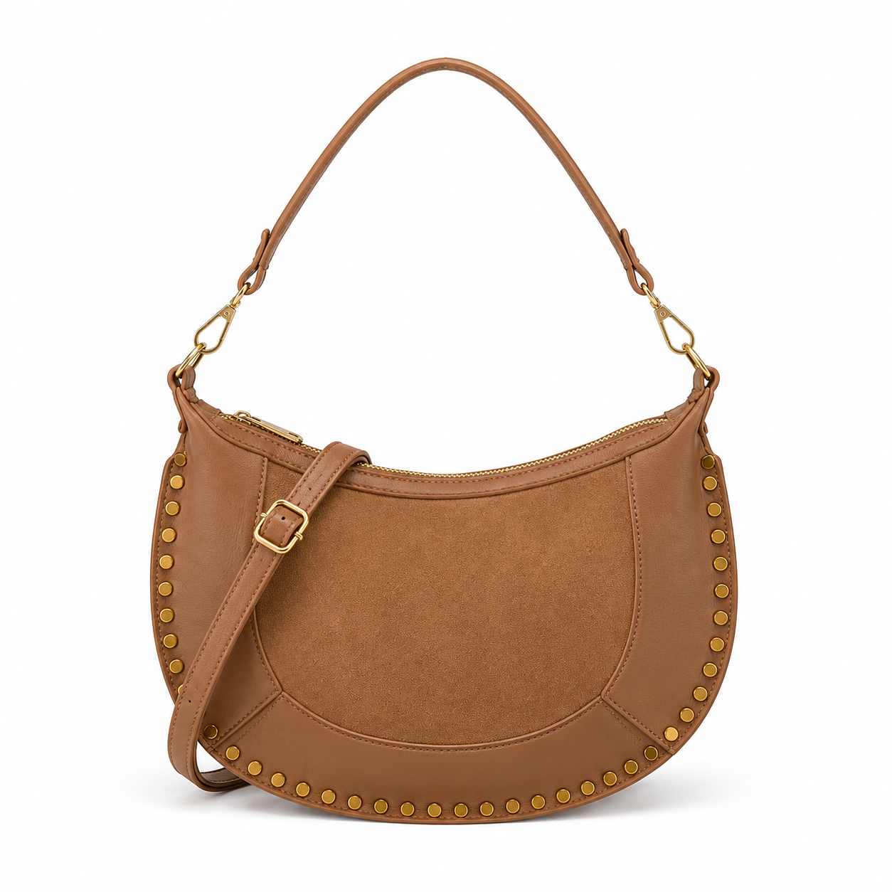 Studded Crescent Shoulder Bag - Image 9