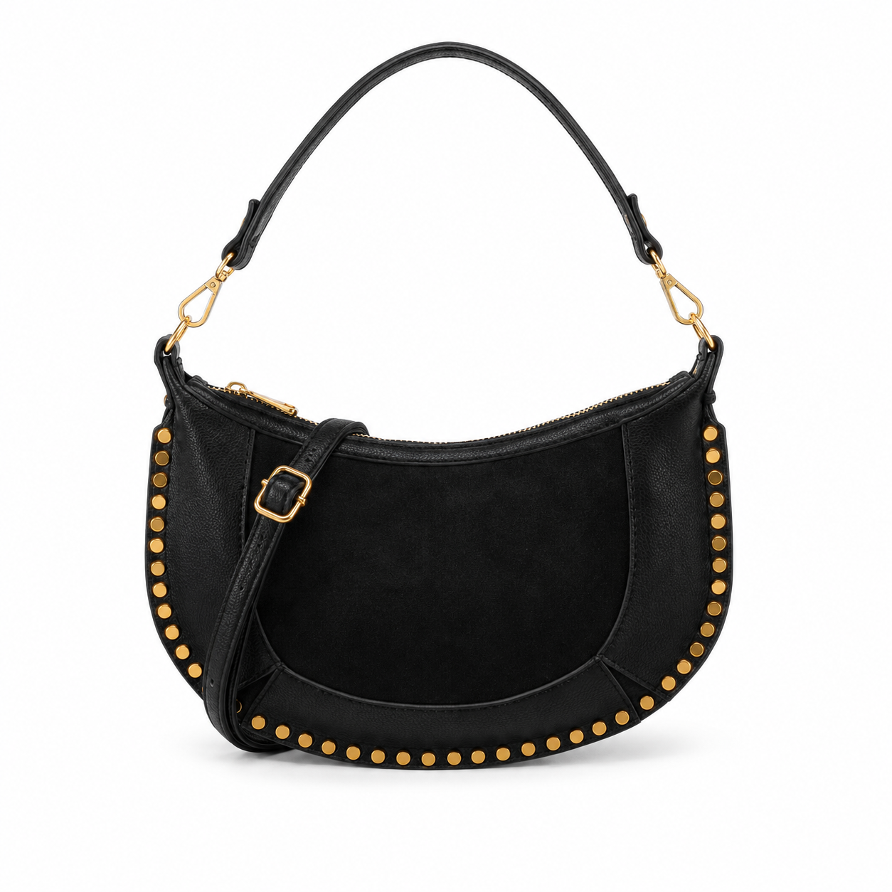Studded Crescent Shoulder Bag - Image 7