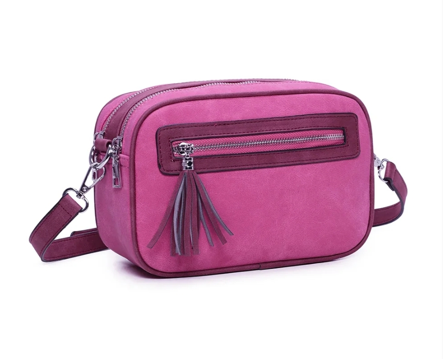 Sandy Suede Double Zip Camera Bag