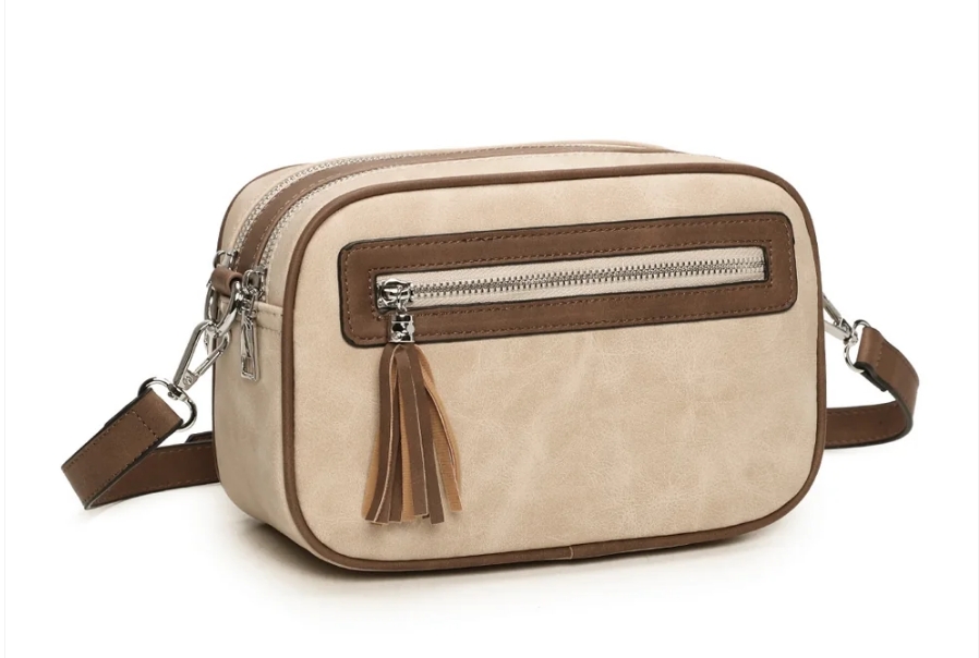 Sandy Suede Double Zip Camera Bag - Image 8